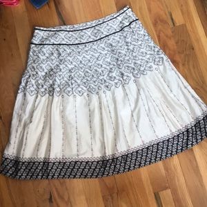 Ann Taylor Loft lined 100% cotton pleated skirt 6P